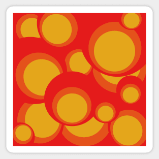 red and orange japanese pop art inspired design Sticker